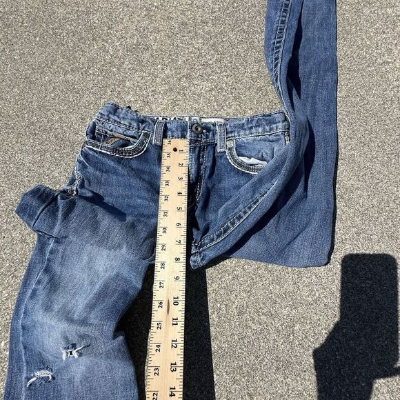 Ariat B4 Relaxed Jeans Womens 14 Straight Leg Blue Denim Distressed Western - Picture 3 of 9